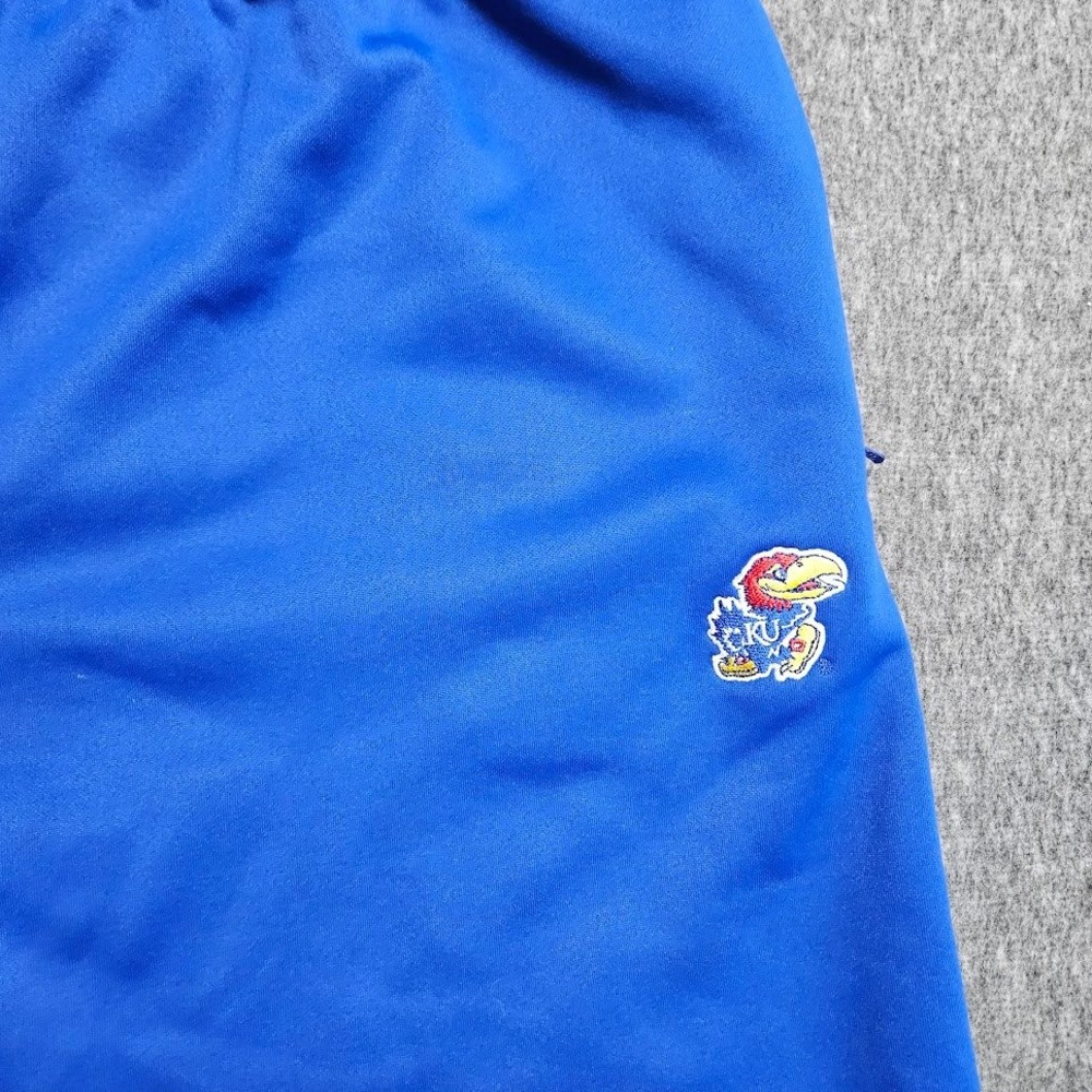 Adidas Track Pants Mens 2XLT Blue Kansas Jayhawks ClimaWarm M34652 Team Worn - Picture 2 of 11